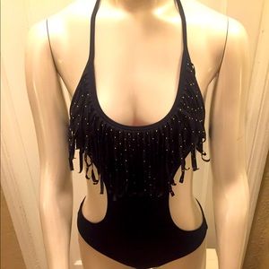 Victoria Secret XS Bathing Suit Black Looks New